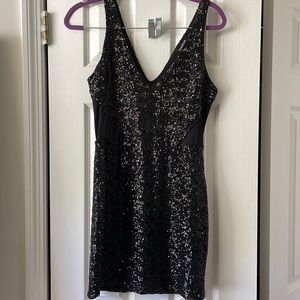 Bebe black sequin mini dress